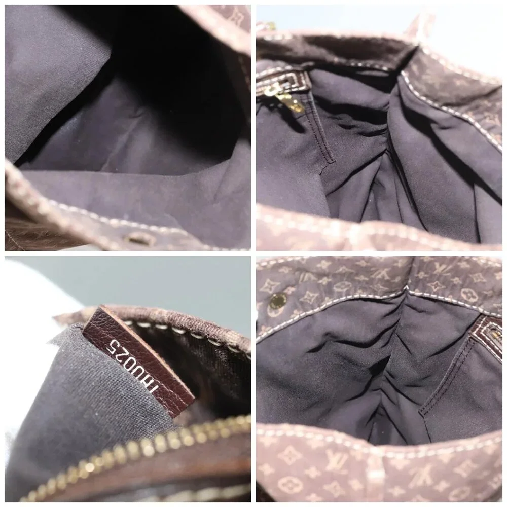 LOUIS VUITTON Monogram Mini Lin Tangier Tote Bag Brown Ebene M40023 Auth ep9437